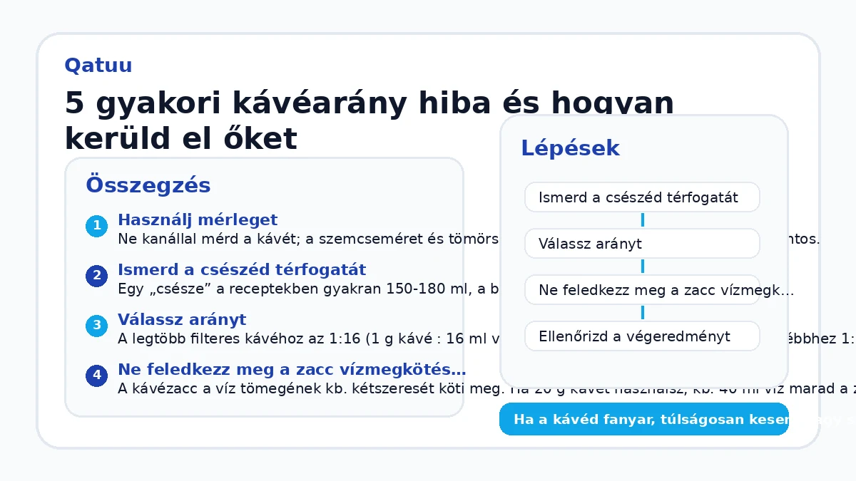 5 gyakori kávéarány hiba és hogyan kerüld el őket